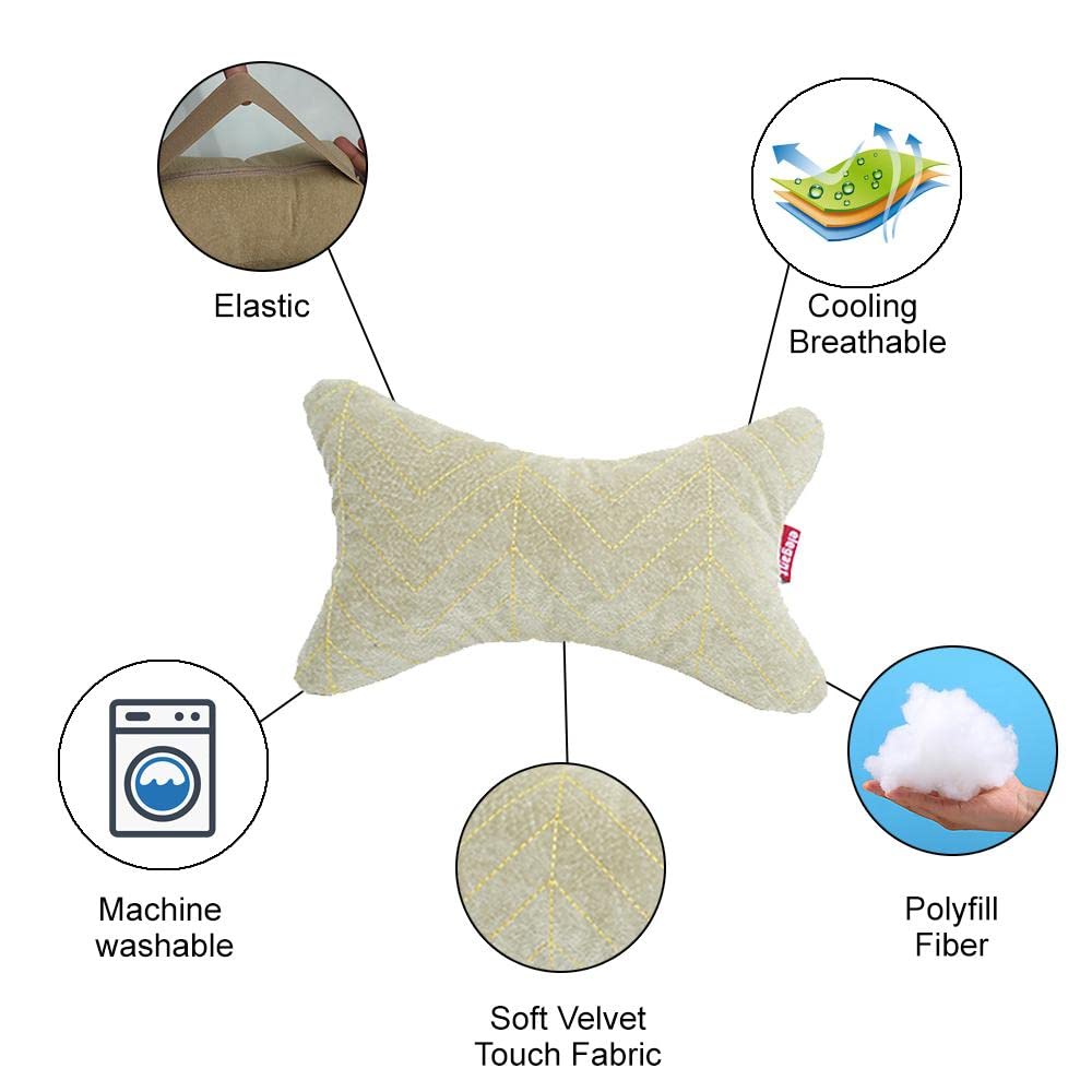 Elegant Comfy Car Neck Rest Pillow Line Design Set of 2 CU09 | Elegant Auto Retail