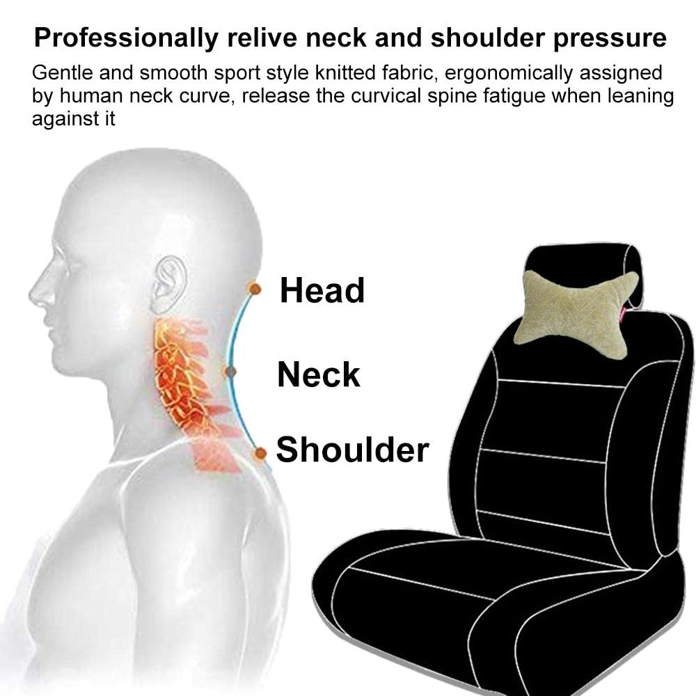 Elegant Comfy Car Neck Rest Pillow Line Design Set of 2 CU09 | Elegant Auto Retail