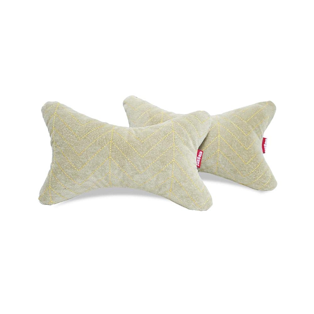 Elegant Comfy Car Neck Rest Pillow Line Design Set of 2 CU09  | Elegant Auto Retail
