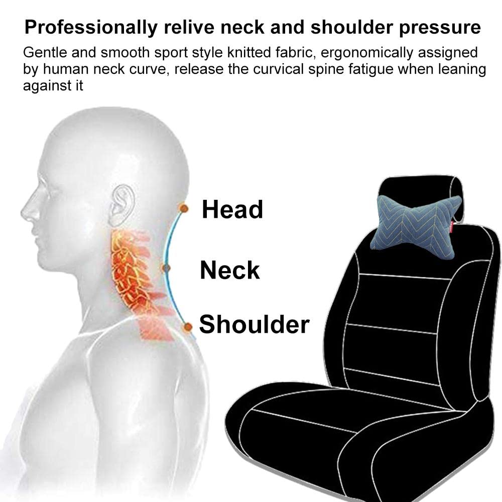 Elegant Comfy Car Neck Rest Pillow Line Design Set of 2 CU09 | Elegant Auto Retail