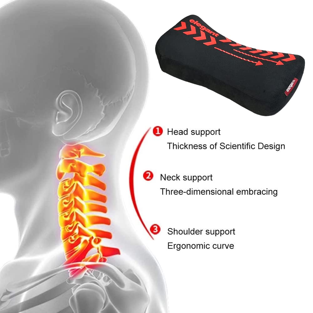 Elegant Arrow Memory Foam Car Neck Support Pillow (Set of 2) In Back-Ten | Elegant Auto Retail