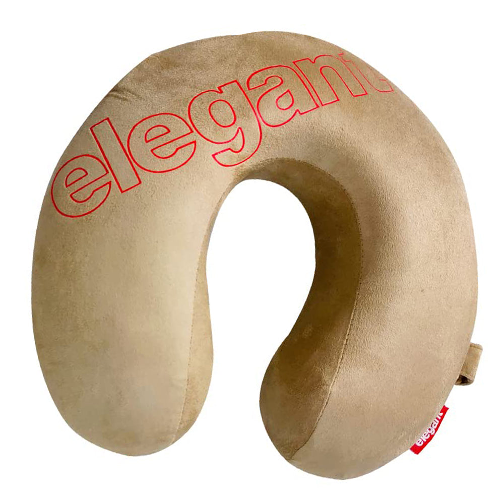 FoamUsed_ Memory Foam Travel Pillow In Beige | Elegant Auto Retail