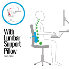 Elegant Zig Memory Foam Lumbar Support Back Rest Pillow Pain Free (Black)