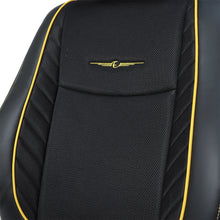 Fresco Drift Fabric Car Seat Cover For Tata Punch - Black Yellow | Elegant Auto Retail