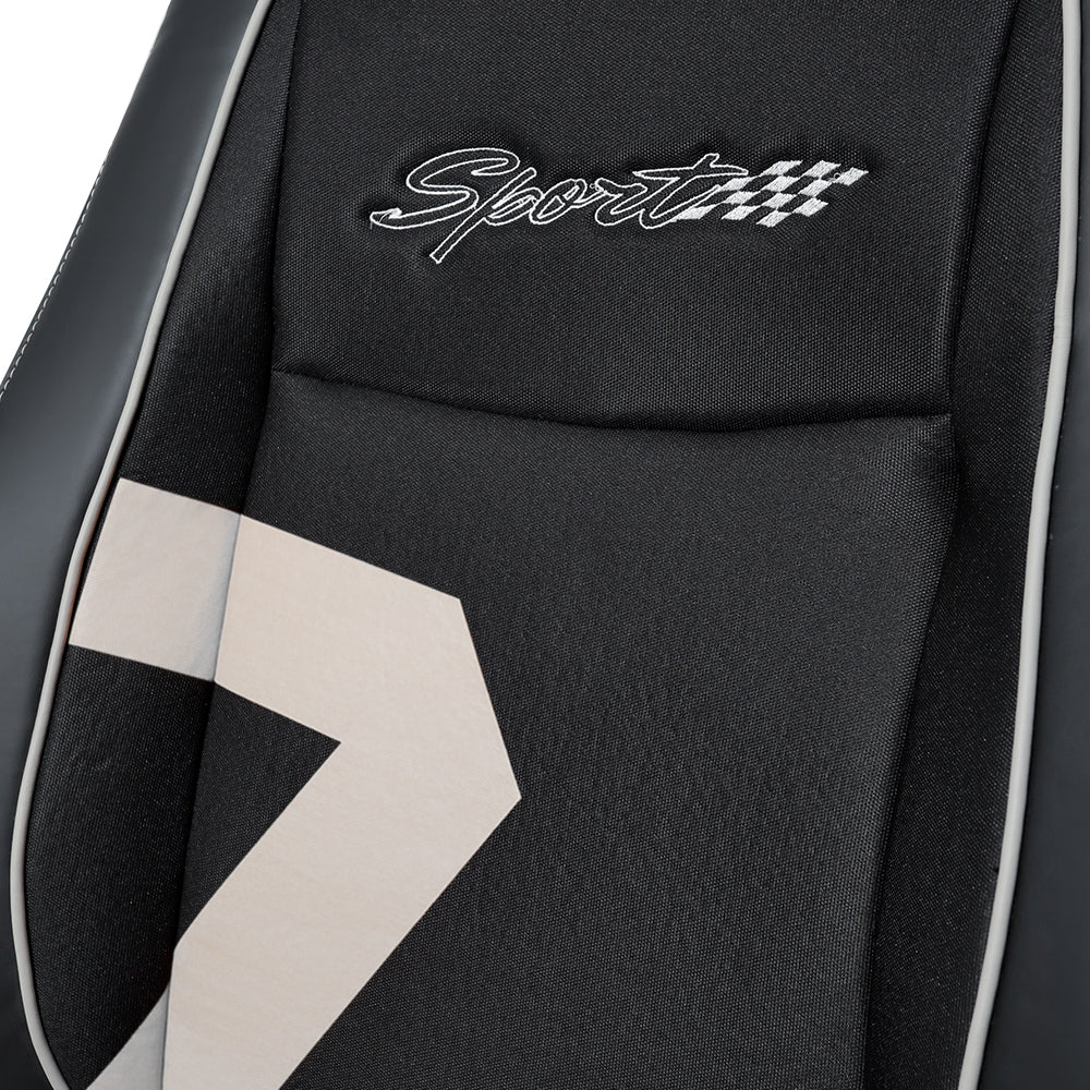 Fresco Rush Fabric Car Seat Cover ForMG Hector- Black CGrey | Elegant Auto Retail