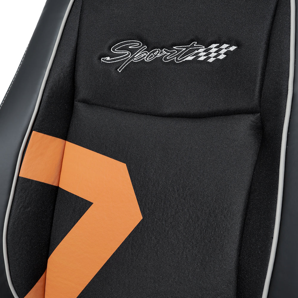 Fresco Rush Fabric Car Seat Cover For Tata Harrier- Black Orange | Elegant Auto Retail