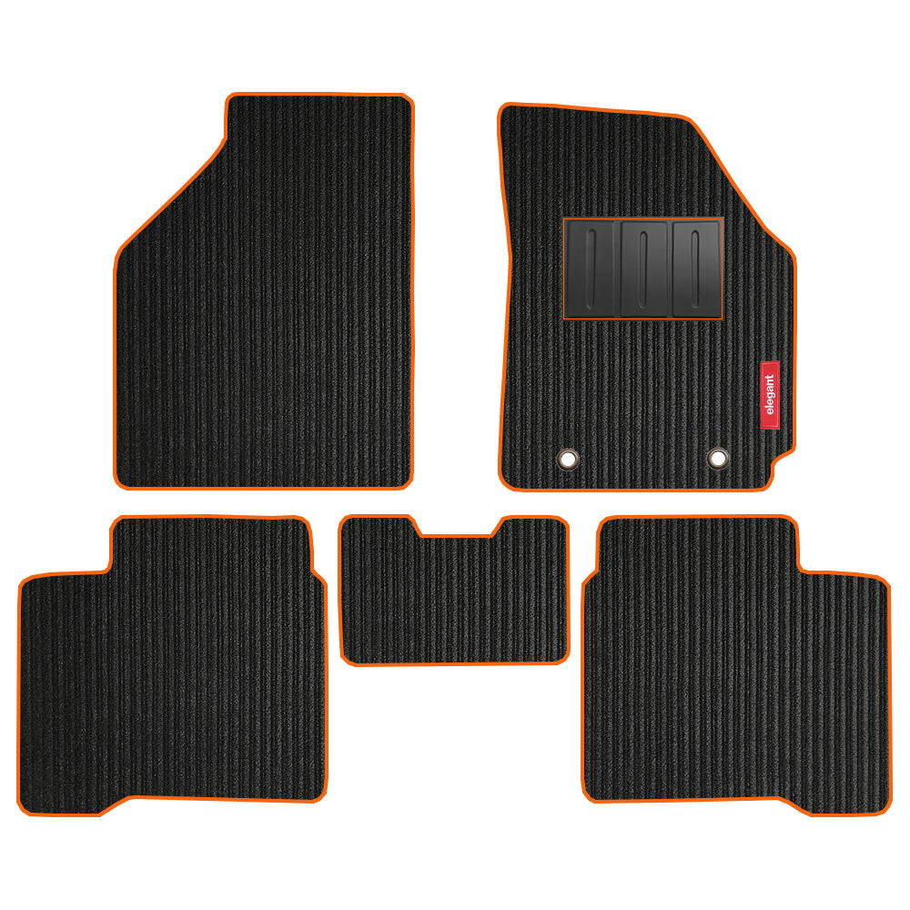 Cord Carpet Car Floor For Toyota Glanza - Black Orange | Elegant Auto Retail