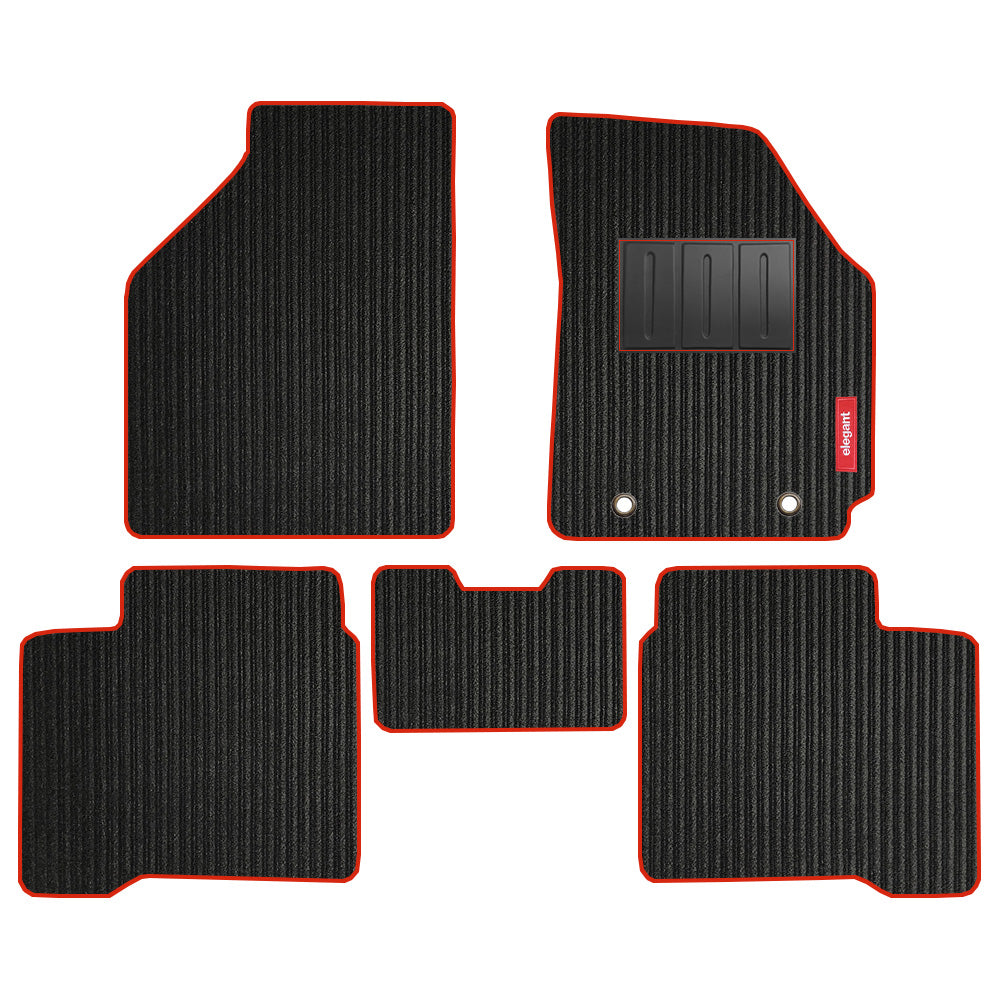 Cord Carpet Car Floor For Toyota Glanza - Black Red | Elegant Auto Retail