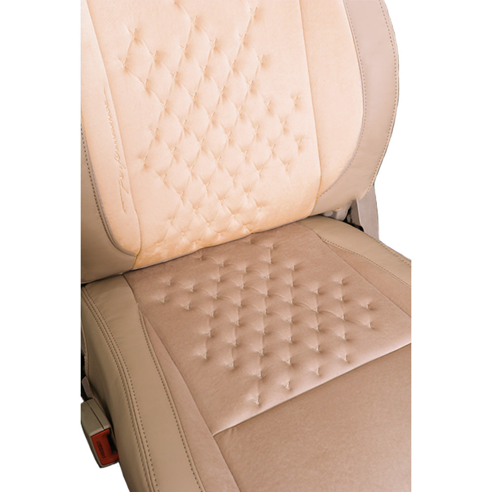 Gen Y Velvet Fabric Car Seat Cover For Tata Curvv | In Beige Colour | Elegant Auto Retail