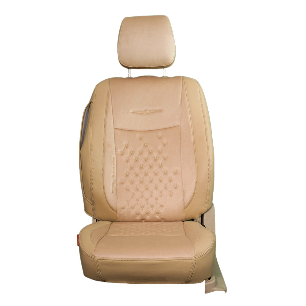 Gen Y Velvet Fabric Car Seat Cover For Tata Curvv | In Beige Colour | Elegant Auto Retail