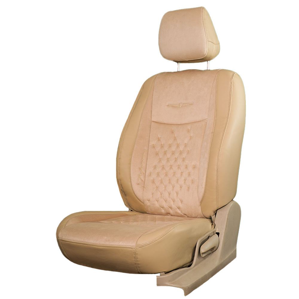 Gen Y Velvet Fabric Car Seat Cover For Tata Curvv | In Beige Colour | Elegant Auto Retail