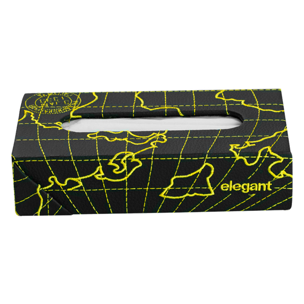 Globe Tissue Box Black and Yellow | Elegant Auto Retail