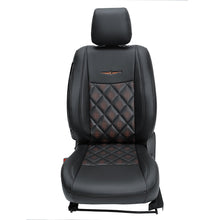 Groovy Nappa PR Art Leather Car Seat Cover For Hyundai Alcazar (Black-Orange)! Elegant Auto Retail