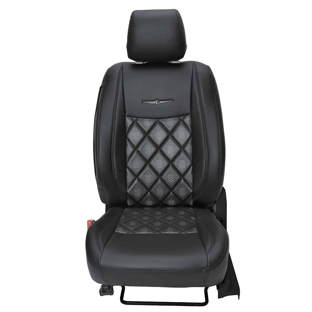 Groovy Nappa PR Art Leather Car Seat Cover For Mahindra Thar
(Black-White)! Elegant Auto Retail