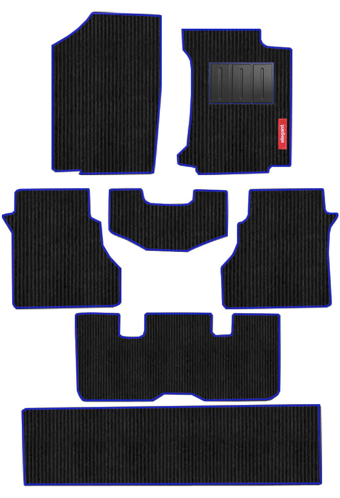 Cord Carpet Car Floor Mat For Kia Carnival - Black Blue | Elegant Auto Retail