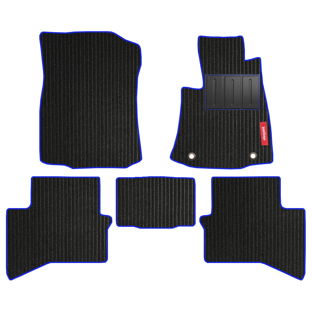 Cord Carpet Car Floor Mat For Toyota Hilux - Black Blue | Elegant Auto Retail