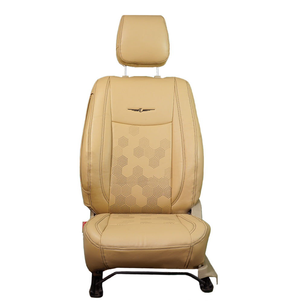 Nappa PR HEX Art Leather Car Seat Cover For Tata Harrier | in Beige Colour | Elegant Auto Retail