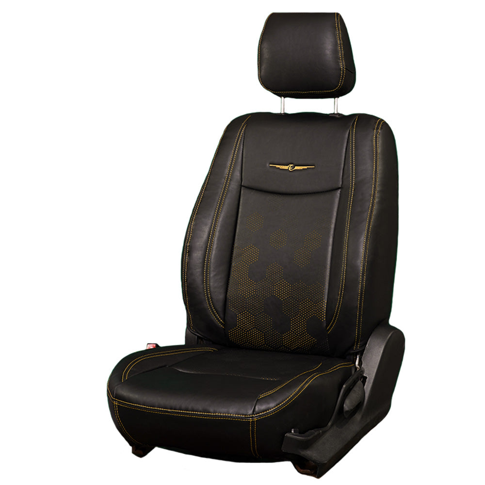 Nappa PR HEX Art Leather Car Seat Cover For Tata Harrier | in Black Colour | Elegant Auto Retail