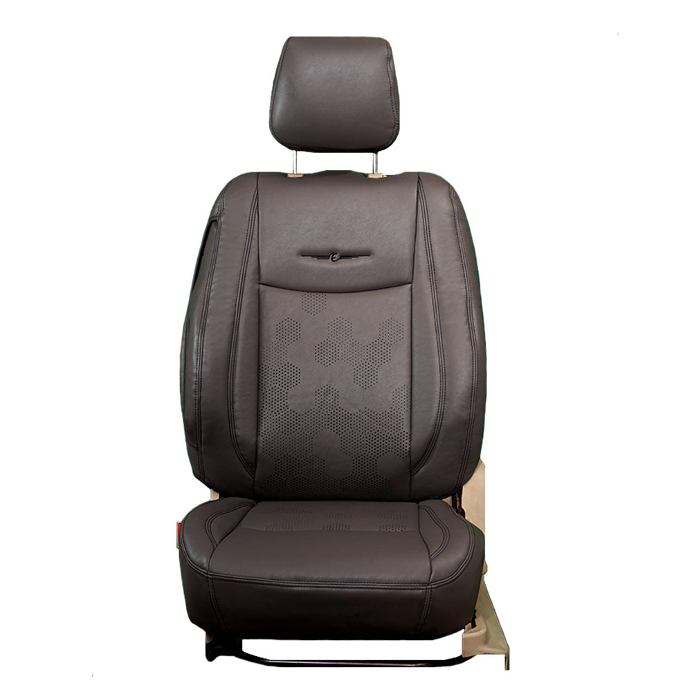 Nappa PR HEX Art Leather Car Seat Cover For Tata Harrier | in Grey Colour | Elegant Auto Retail