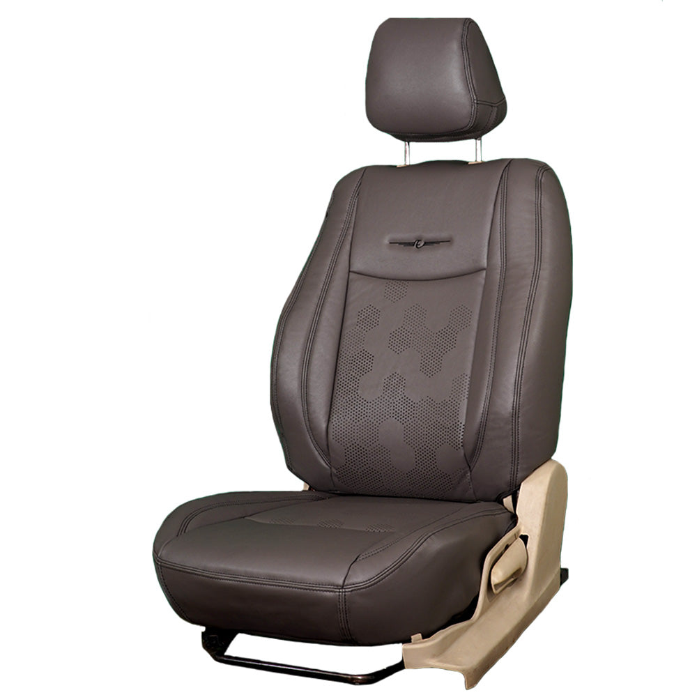 Nappa PR HEX Art Leather Car Seat Cover For Tata Harrier | in Grey Colour | Elegant Auto Retail