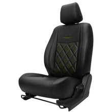 Groovy Nappa PR Art Leather Car Seat Cover For Toyota Altis - Black Green | Elegant Auto Retail