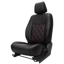 Groovy Nappa PR Art Leather Car Seat Cover For Skoda Kylaq - Black Pink | Elegant Auto Retail