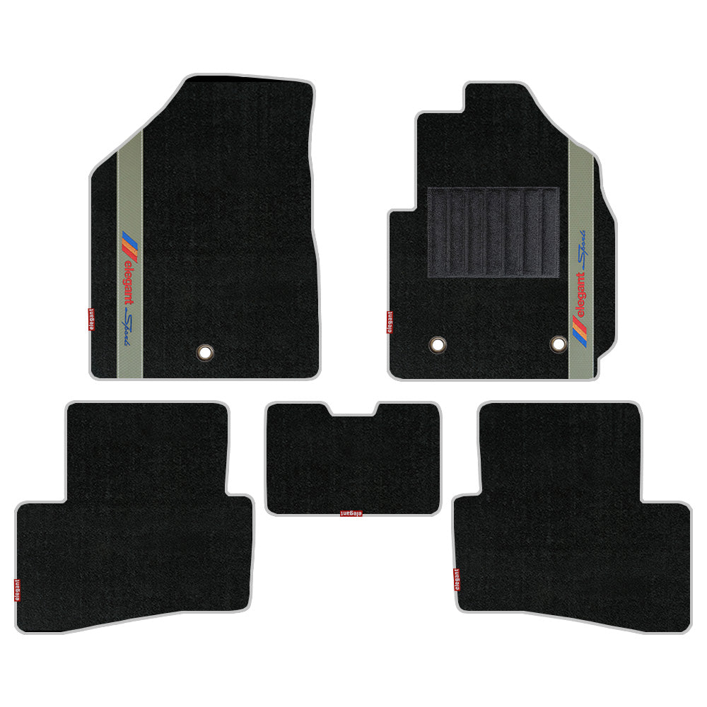 Sports Carpet Car Floor Mat For Hyundai Alcazar - Black Beige | Elegant Auto Retail