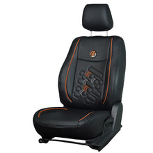 Victor 2 Art Leather Car Seat Cover For Hyundai Creta - Black Orange | Elegant Auto Retail