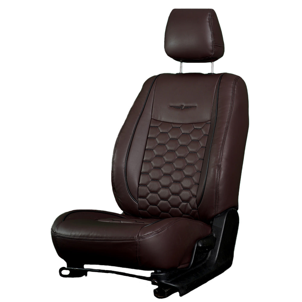 Victor 3 Art Leather Car Seat Cover For Hyundai Creta - Brown | Elegant Auto Retail