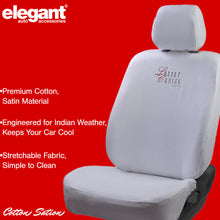 Cotton Satin Fabric Car Seat Cover For Tata Nexon - White | Elegant Auto Retail