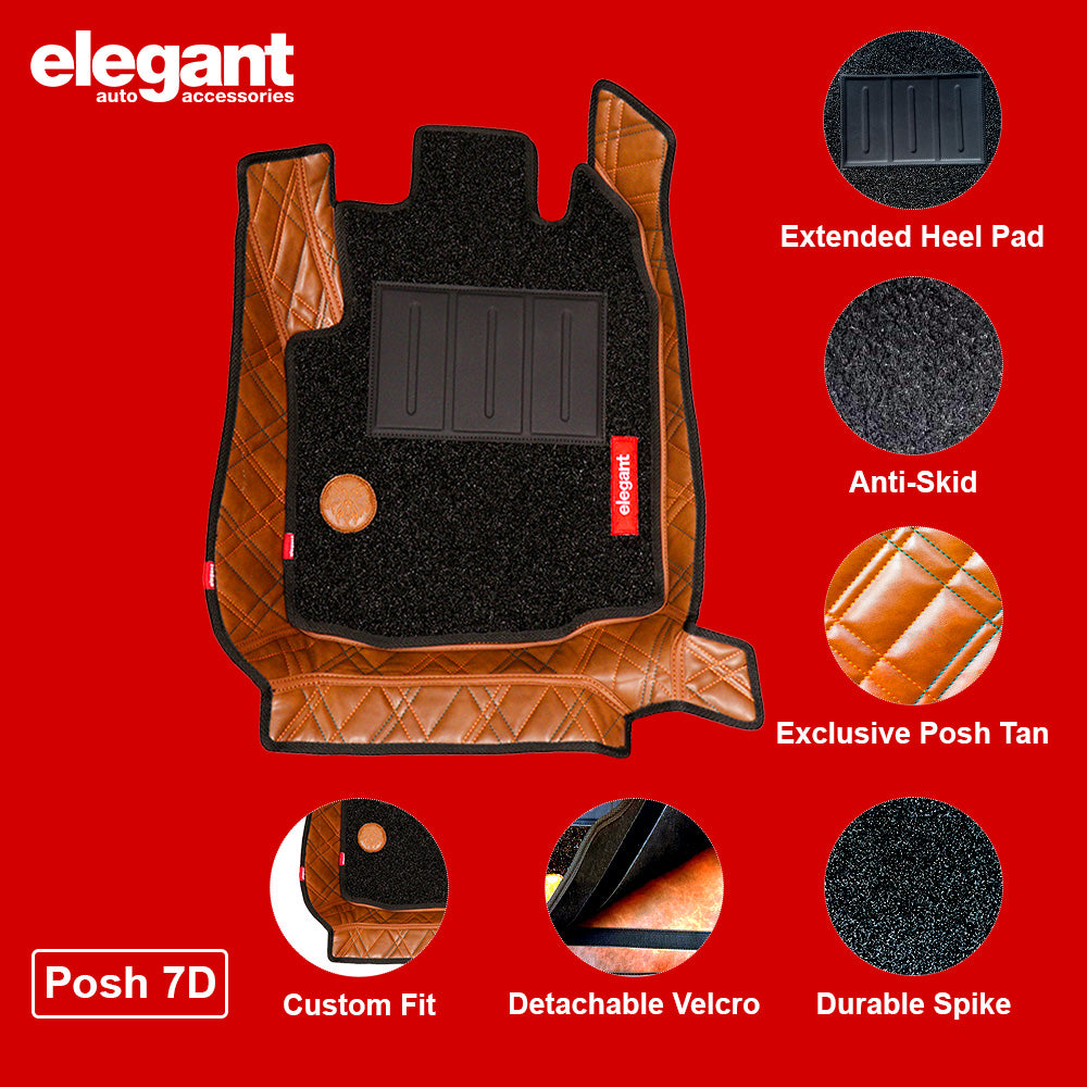 Posh 7D Car Floor Mats For Citroen Basalt - Tan | Elegant Auto Retail