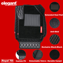 Royal 7D Car Floor Mats For Renault Kwid - Black Black | Elegant Auto Retail