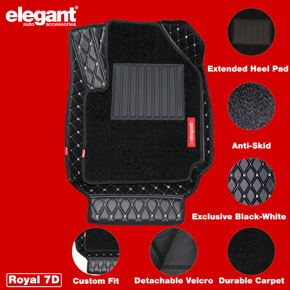 Royal 7D Car Floor Mats For Audi Q5 - Black White | Elegant Auto Retail