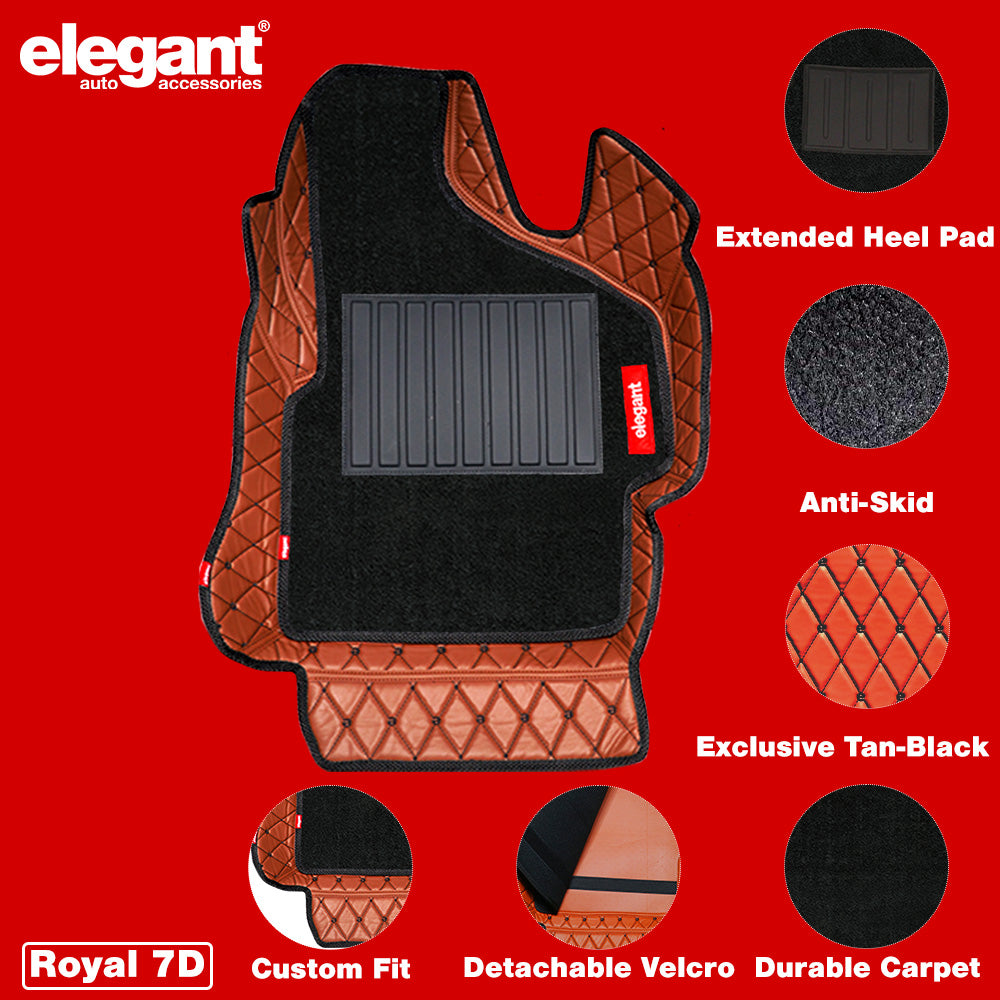 Royal 7D Car Floor Mats For Kia Carnival - Tan Black | Elegant Auto Retail