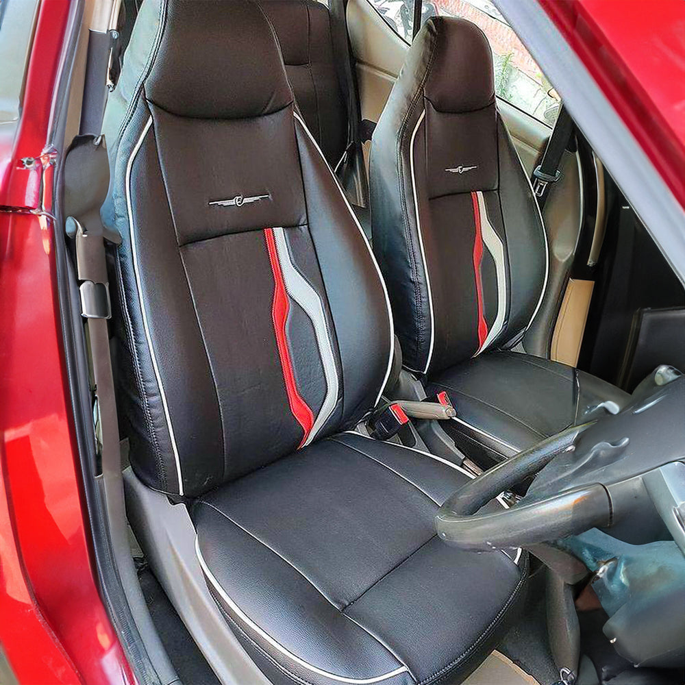 Vogue Trip Plus Art Leather Bucket Fit Car Seat Cover For Toyota Etios - Black | Elegant Auto Retail