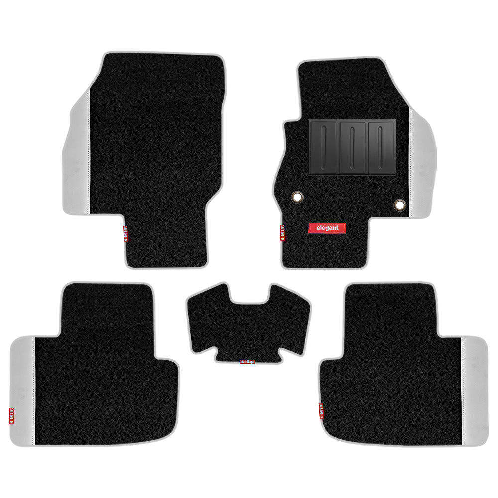 Duo Carpet Car Floor Mat For Skoda Kylaq - Black White | Elegant Auto Retail