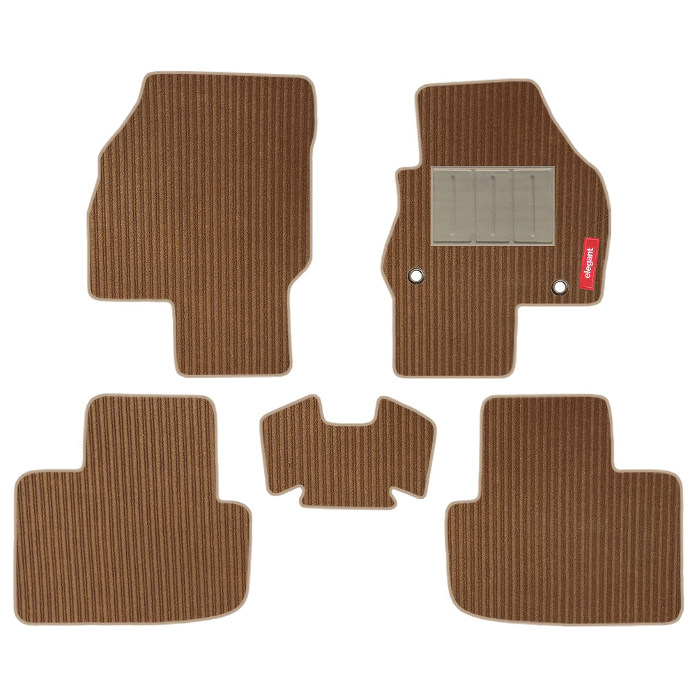 Cord Carpet Car Floor Mat For Skoda Kylaq - Beige Beige | Elegant Auto Retail