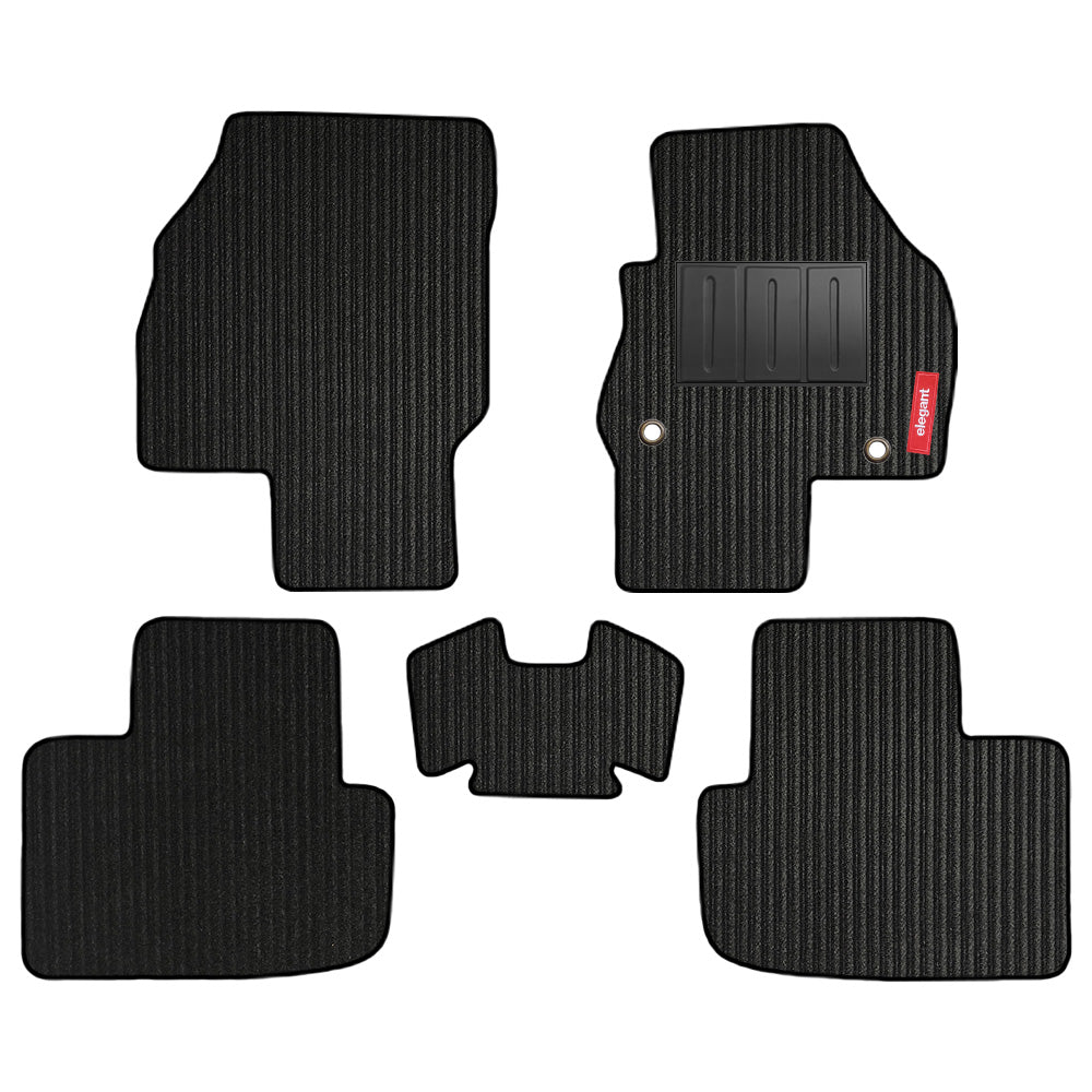 Cord Carpet Car Floor Mat For Skoda Kylaq - Black Black | Elegant Auto Retail