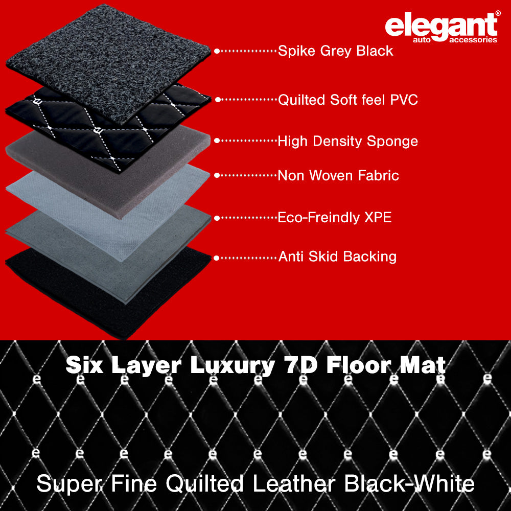 7D Car Floor Mats For New Mini Countryman - Black White | Elegant Auto Retail