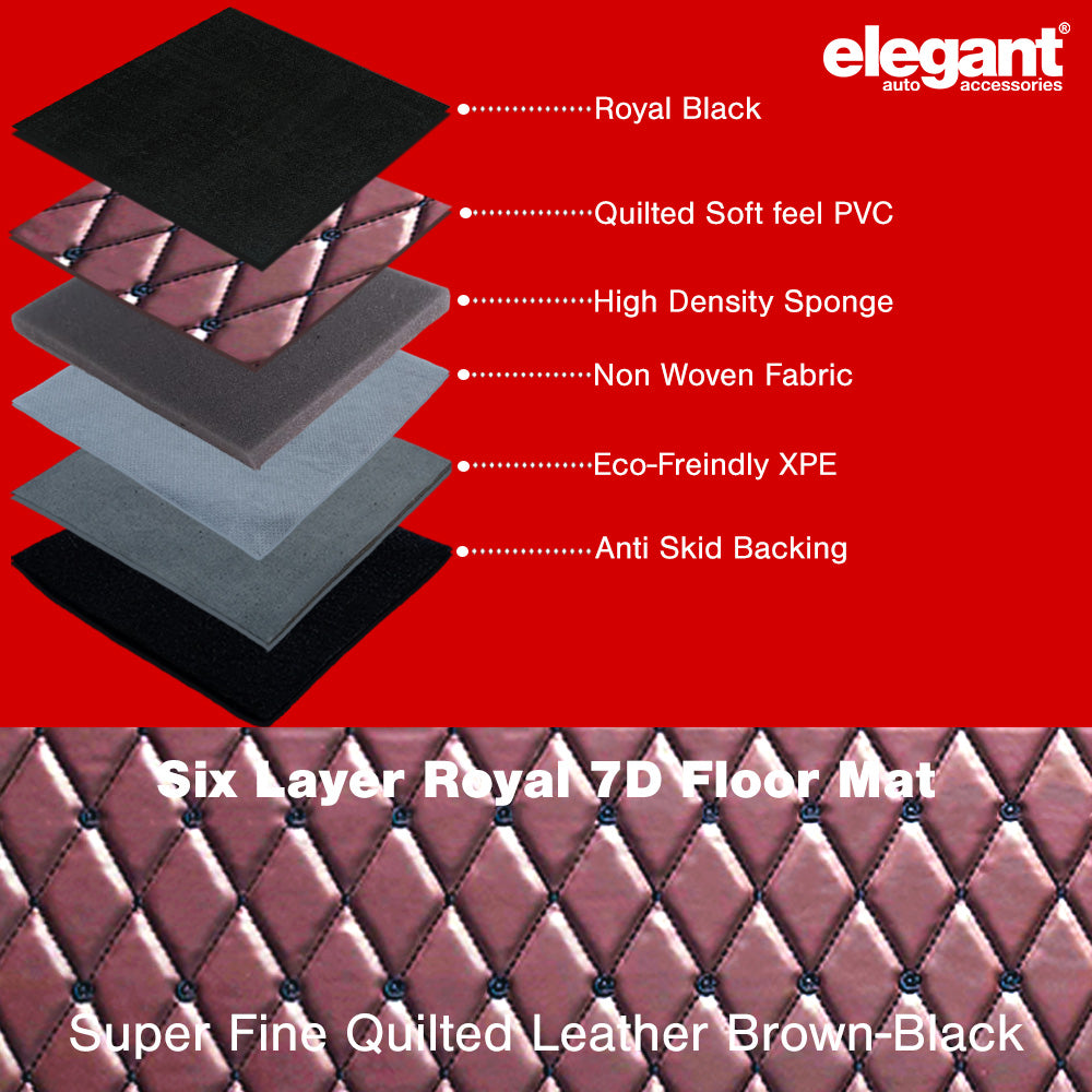 Royal 7D Car Floor Mats For Ford Freestyle - Brown Black | Elegant Auto Retail