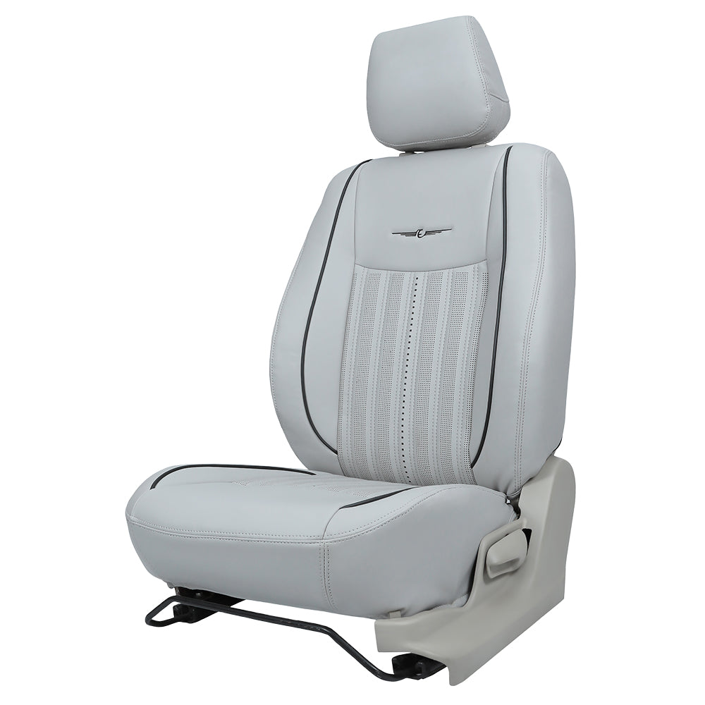 Zippy Nappa PR Art Leather Car Seat Cover For Jeep Wrangler Rubicon - C Grey Black | Elegant Auto Retail