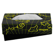 Leather Globe Tissue Box Black and Yellow | Elegant Auto Retail