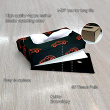 Nappa Leather Vintage 1 Tissue Box Black and Red | Elegant Auto Retail