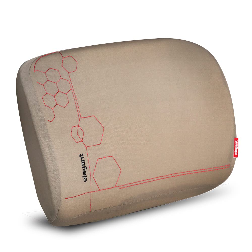 Elegant Zig Memory Foam Lumbar Support Back Rest Pillow (Beige)
