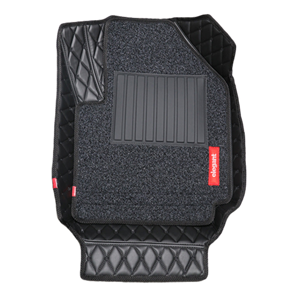 7D Car Floor Mats For Maruti S-Presso - Black Black | Elegant Auto Retail
