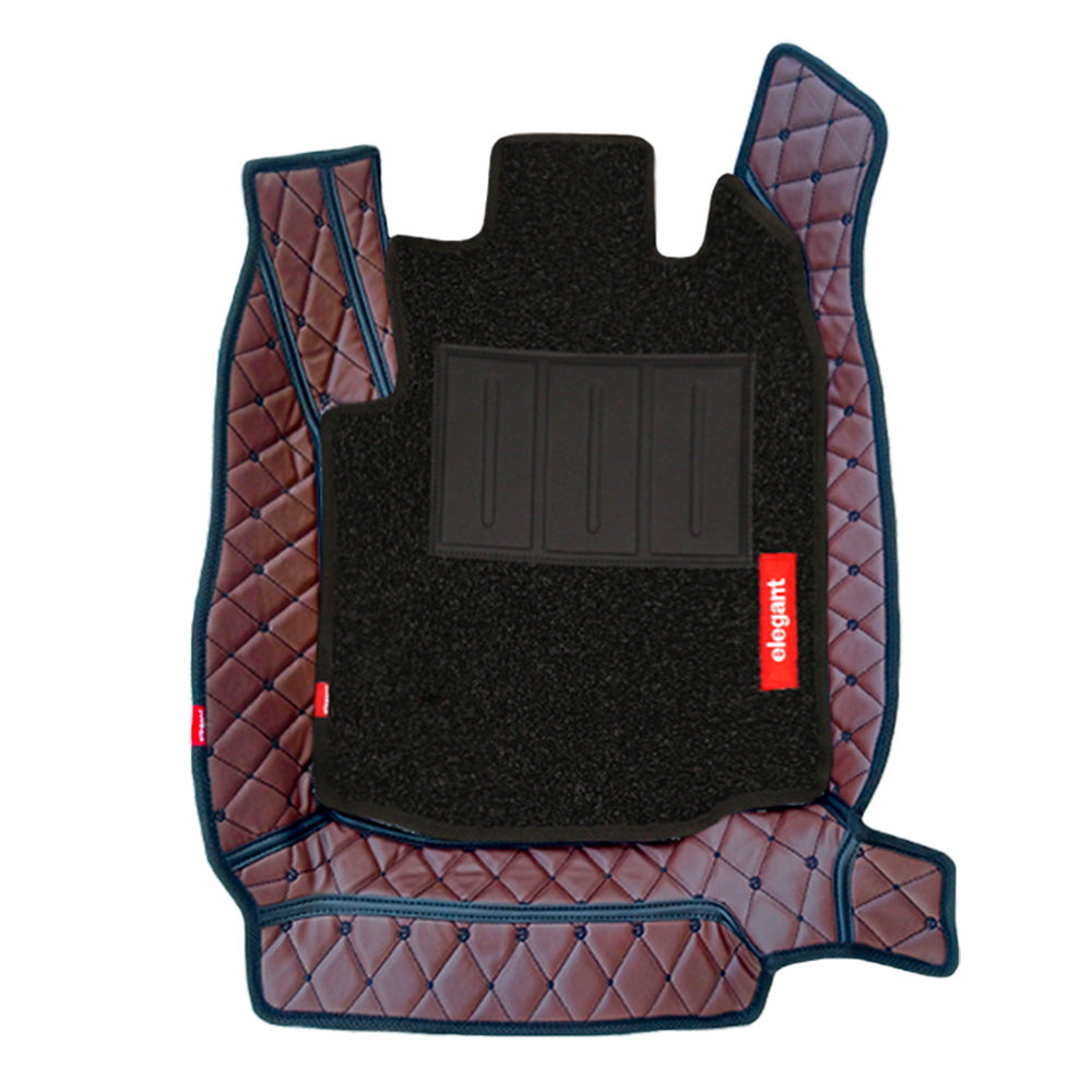 7D Car Floor Mats For Hyundai - 
 Venue- Brown Black | Elegant Auto Retail