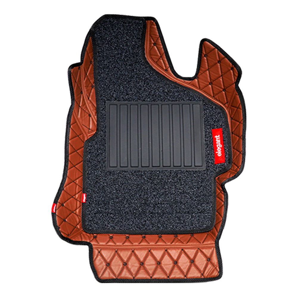 7D Car Floor Mats For Volkswagen Ameo - Tan Black | Elegant Auto Retail