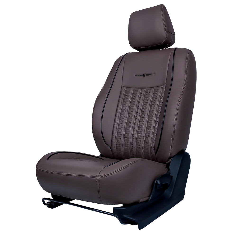 Zippy Nappa PR Art Leather Car Seat Cover For Jeep Wrangler Rubicon - M Brown Black | Elegant Auto Retail
