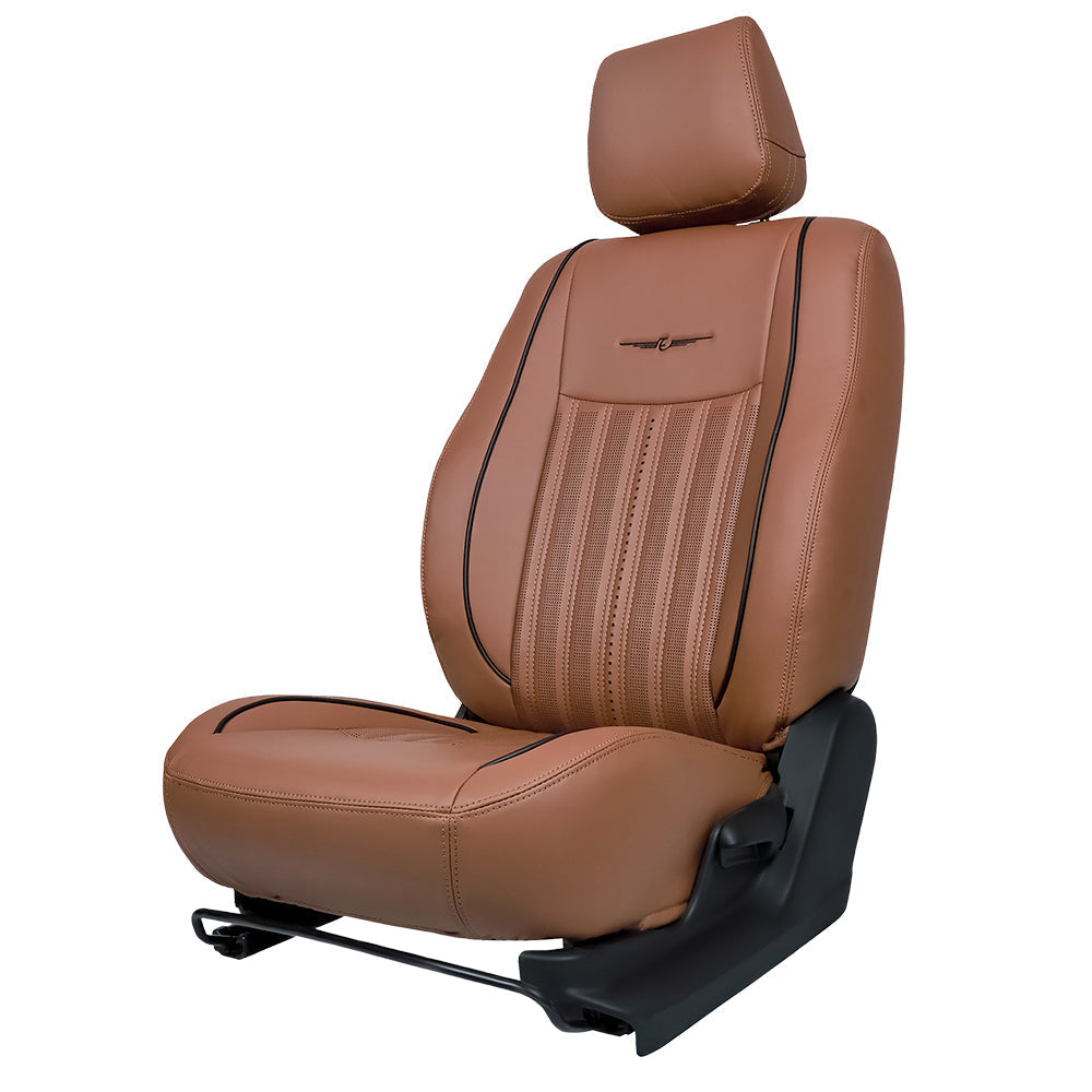 Zippy Nappa PR Art Leather Car Seat Cover For Jeep Wrangler Rubicon - Tan Black | Elegant Auto Retail