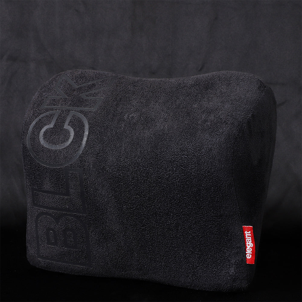 BLCK Memory Foam D-Shape Neck Support Pillow Set of 2 (In Black)